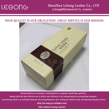 LS1299 Fancy Leather Wine Packaging Box