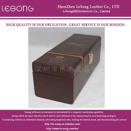 LS1305 Wholesale Leather Wine Box / Wine Suitcase