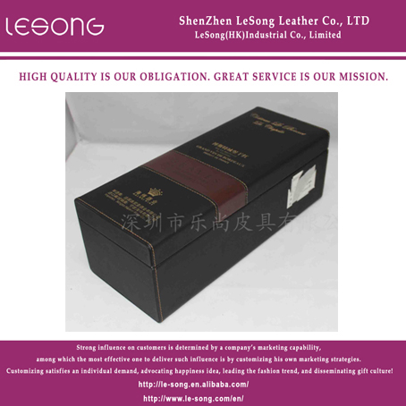 LS1309 One Bottle PU leather Wine Box/Case
