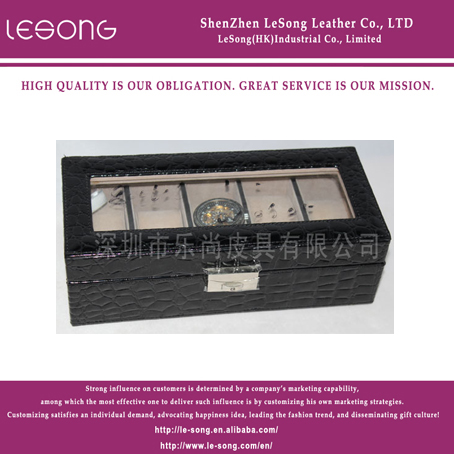 LS1051 Black Crocodile PU Leather Watch Case