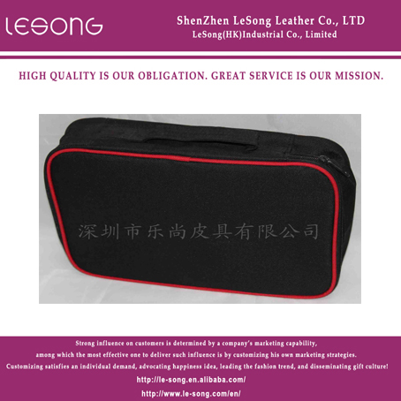 LS1171 Customized Black Nylon Cosmetic Bag