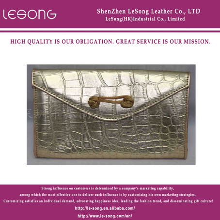 LS1180 Golden Crocodile Leather Cosmetic Bag