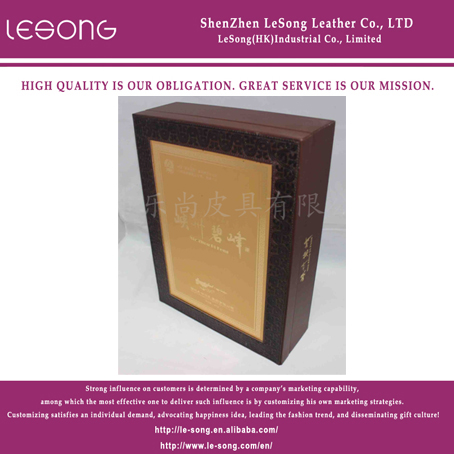 LS1294 High Quality Leather Tea Wooden Packaging Boxes