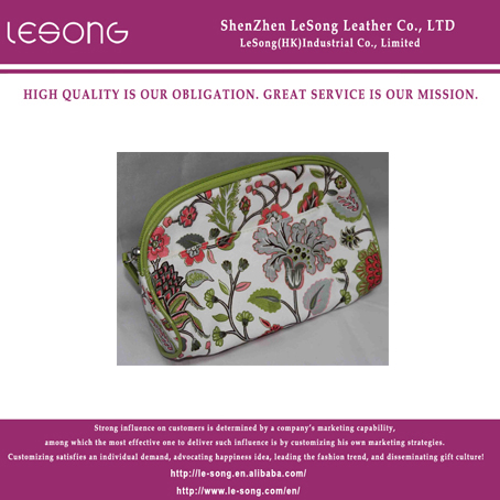 LS1187 Beautiful Full Print Flower Nylon Cosmetic Bag