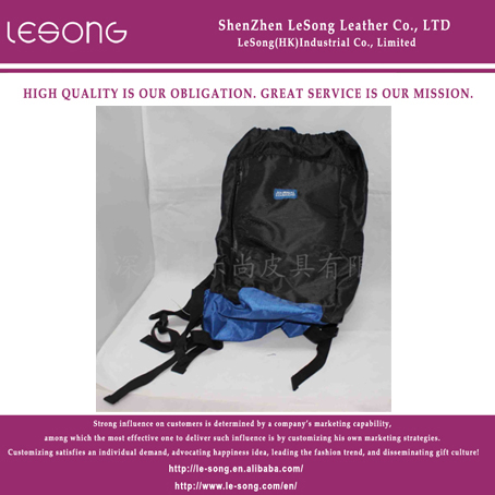 LS1281 High Quality Black Nylon Handbag