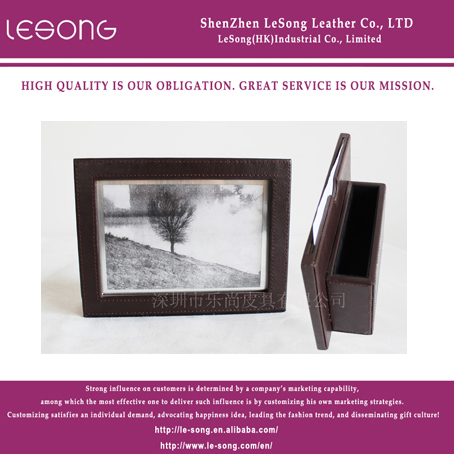 LS1059 PU Photo Frame With Pen Holder