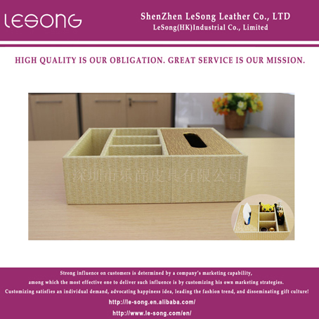 LS1093 Mutifunctional Leather Tissue Holder Box
