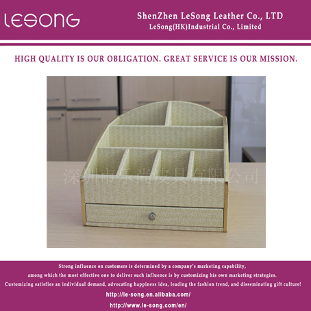 LS1096 High Quality Leather Storage Box With Seven Grids