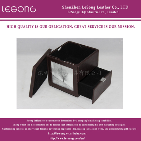 LS1227 Leather Photo Frame With Storage Box