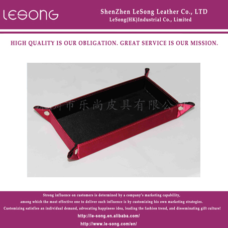 LS1421 Red Stain Rectangle Storage Tray