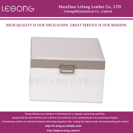 LS1034 White Leather Jewelry Box