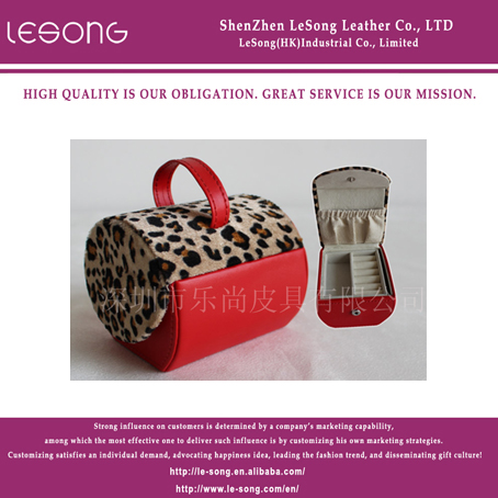 LS1046 Red Leopard Leather Jewelry Case