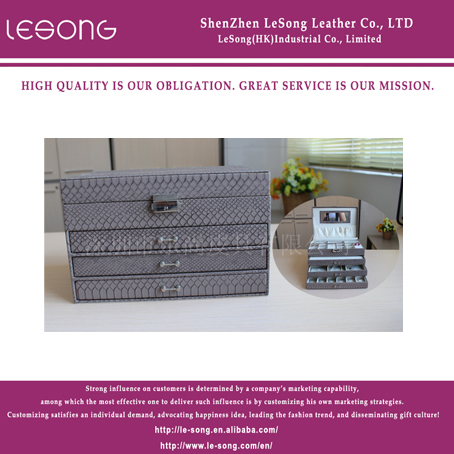 LS1084 High Quality Leather Jewelry Display Case