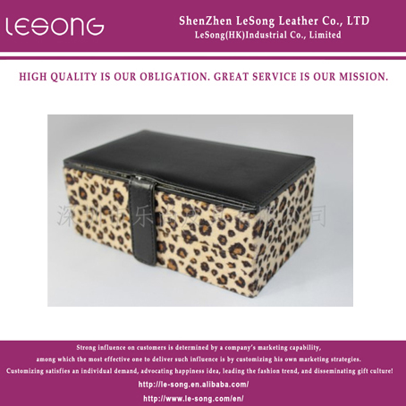 LS1102 Leopard Grain Leather Jewelry Box