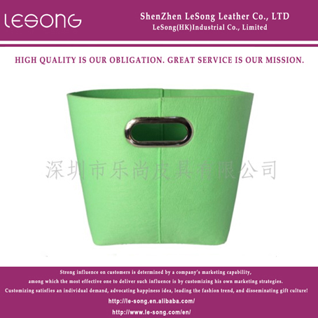 LS1148 Green Felt Materials Storage Basket