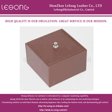 LS1372 Square PU Jewelry Box With Lid