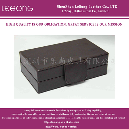 LS1328 Black Leather Jewelry Wooden Box